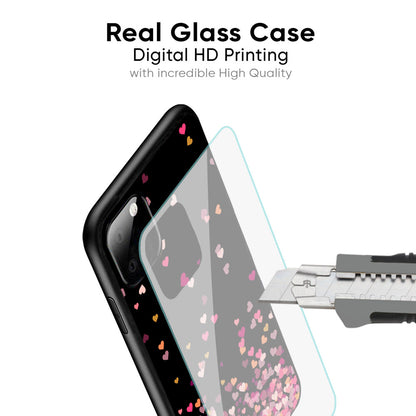 Heart Rain Fall Glass Case For Vivo X50 Pro