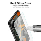 Camouflage Orange Glass Case For Samsung Galaxy A12