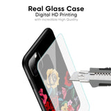 Floral Decorative Glass Case For OnePlus 9