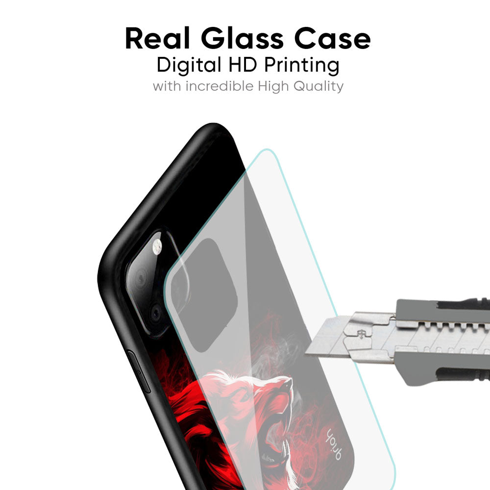 Red Angry Lion Glass Case for iPhone XS Max