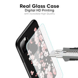 Black Cherry Blossom Glass Case for Oppo F19 Pro