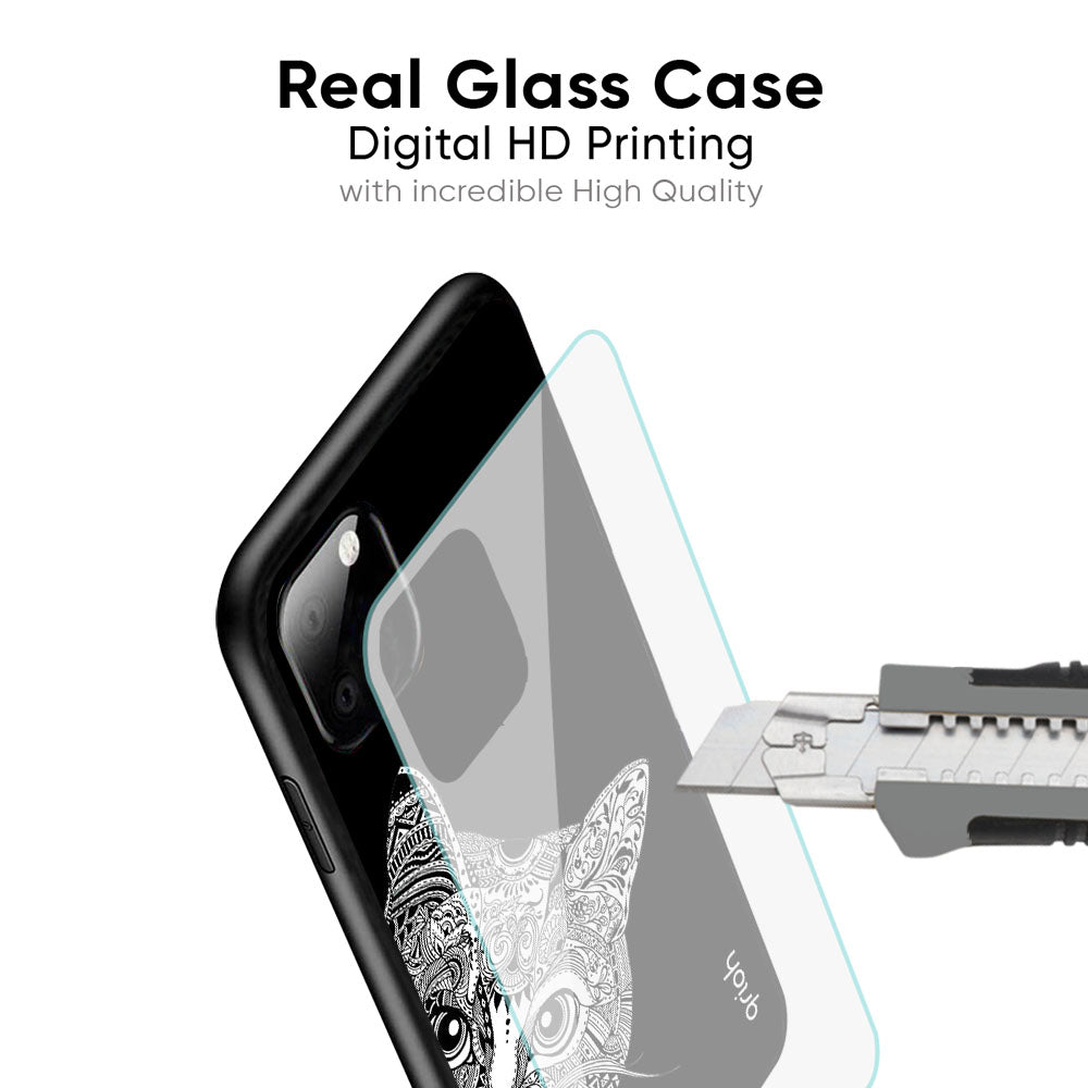 Kitten Mandala Glass Case for Redmi 13C