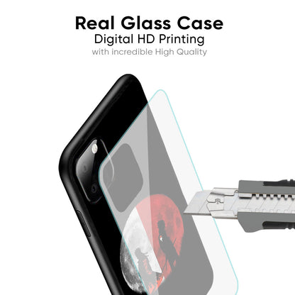 Anime Red Moon Glass Case for Poco M6 Pro 5G