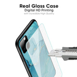 Blue Golden Glitter Glass Case for iPhone SE 2020