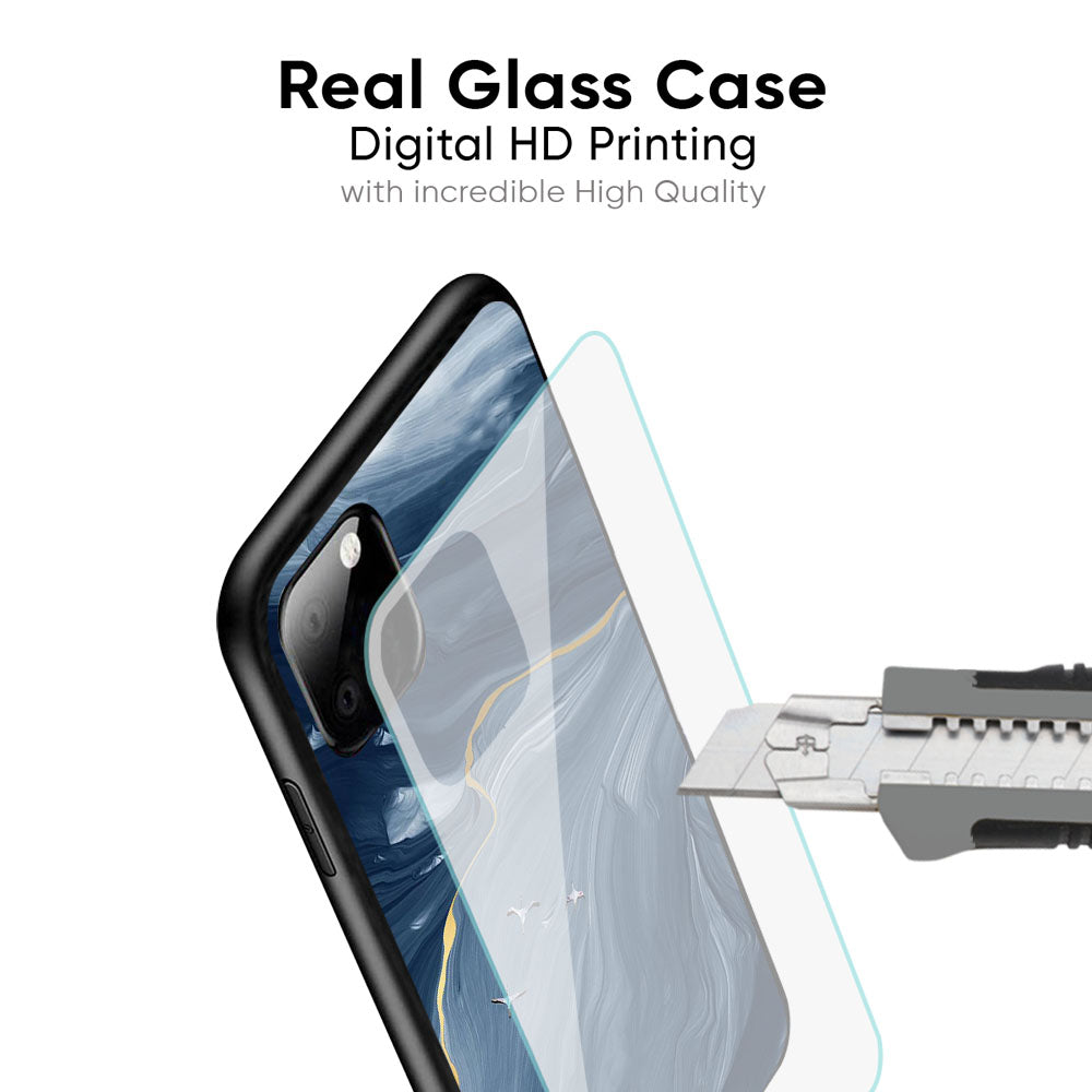 Deep Ocean Marble Glass Case for iPhone XS Max