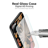 Lines Pattern Flowers Glass Case for Mi 13 Pro