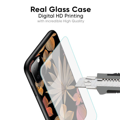 Lines Pattern Flowers Glass Case for Samsung Galaxy A72