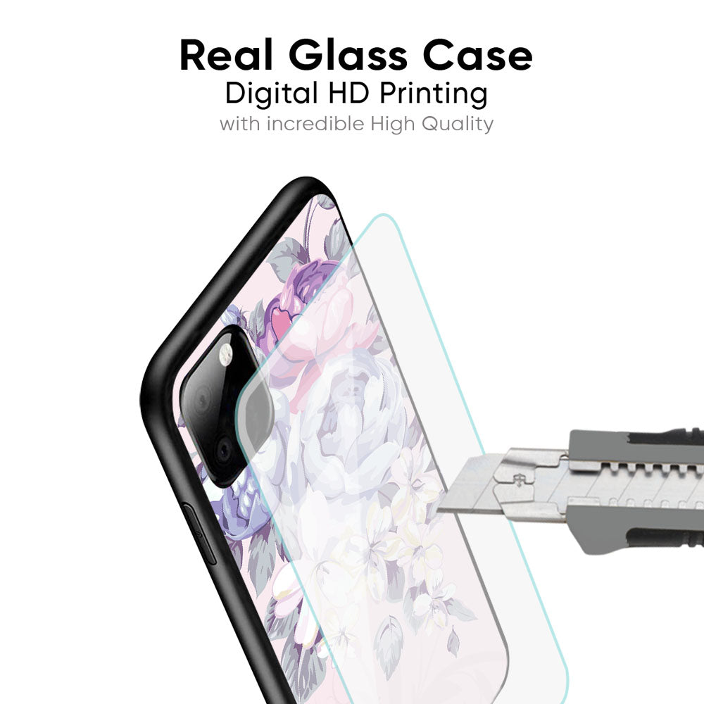 Elegant Floral Glass Case for Vivo X50 Pro