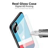 Pink & White Stripes Glass Case For iPhone 13 mini