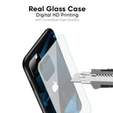 Polygonal Blue Box Glass Case For iPhone 15