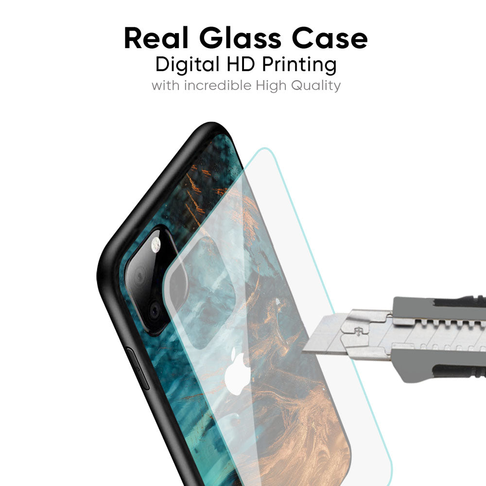Golden Splash Glass Case for iPhone 12 Pro