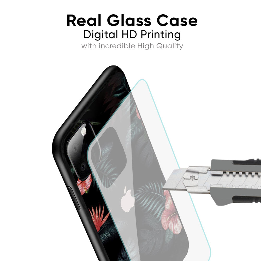 Tropical Art Flower Glass Case for iPhone XS Max