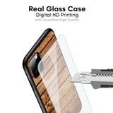 Wooden Planks Glass Case for Oppo F19s