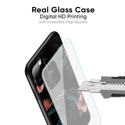 Tropical Art Flower Glass Case for Vivo X50 Pro