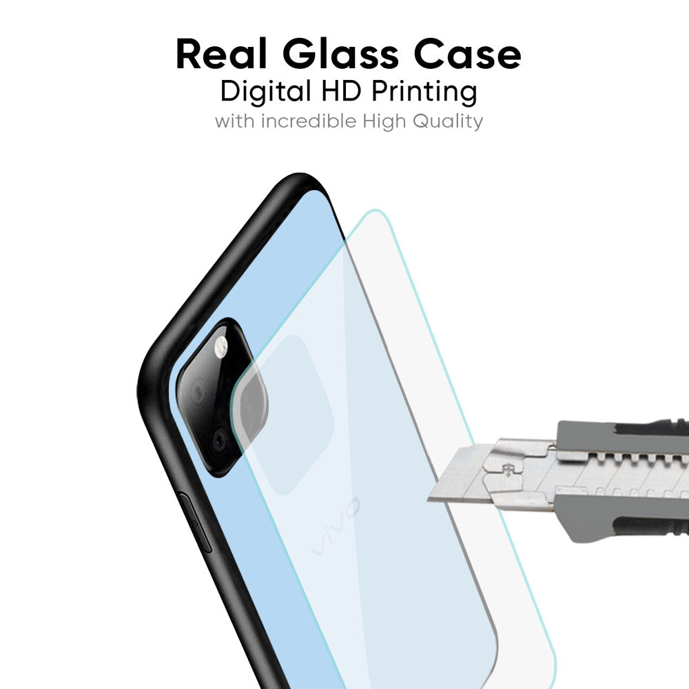 Pastel Sky Blue Glass Case for Vivo X50 Pro