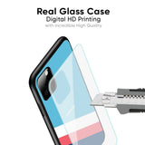 Pink & White Stripes Glass Case For Redmi 10 Prime