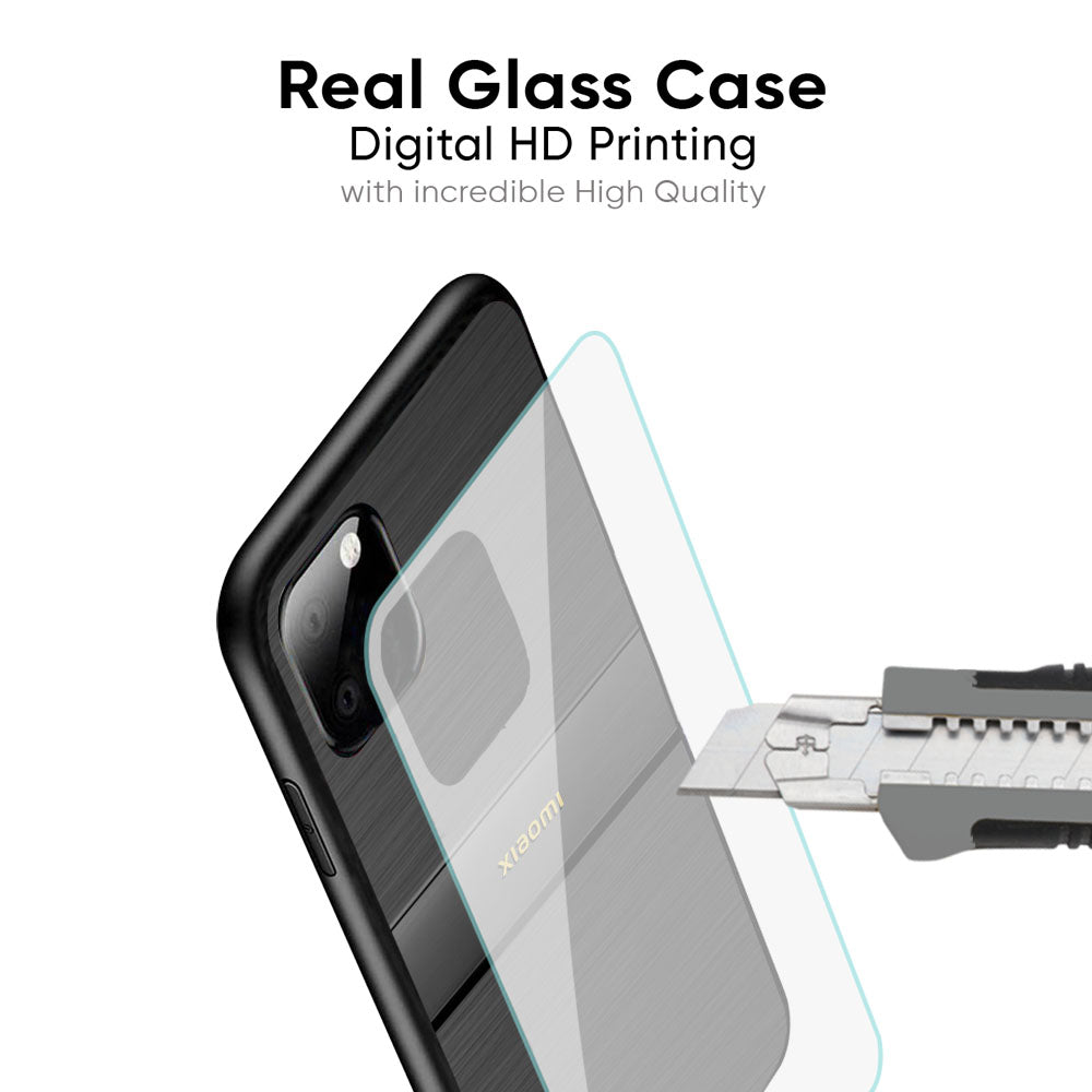 Grey Metallic Glass Case For Redmi Note 12 5G