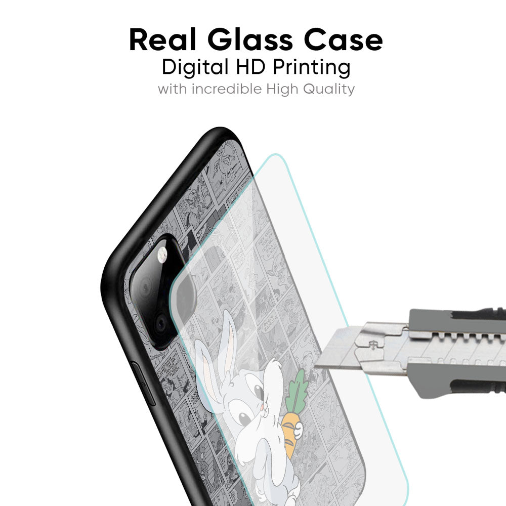 Cute Baby Bunny Glass Case for Vivo X50 Pro