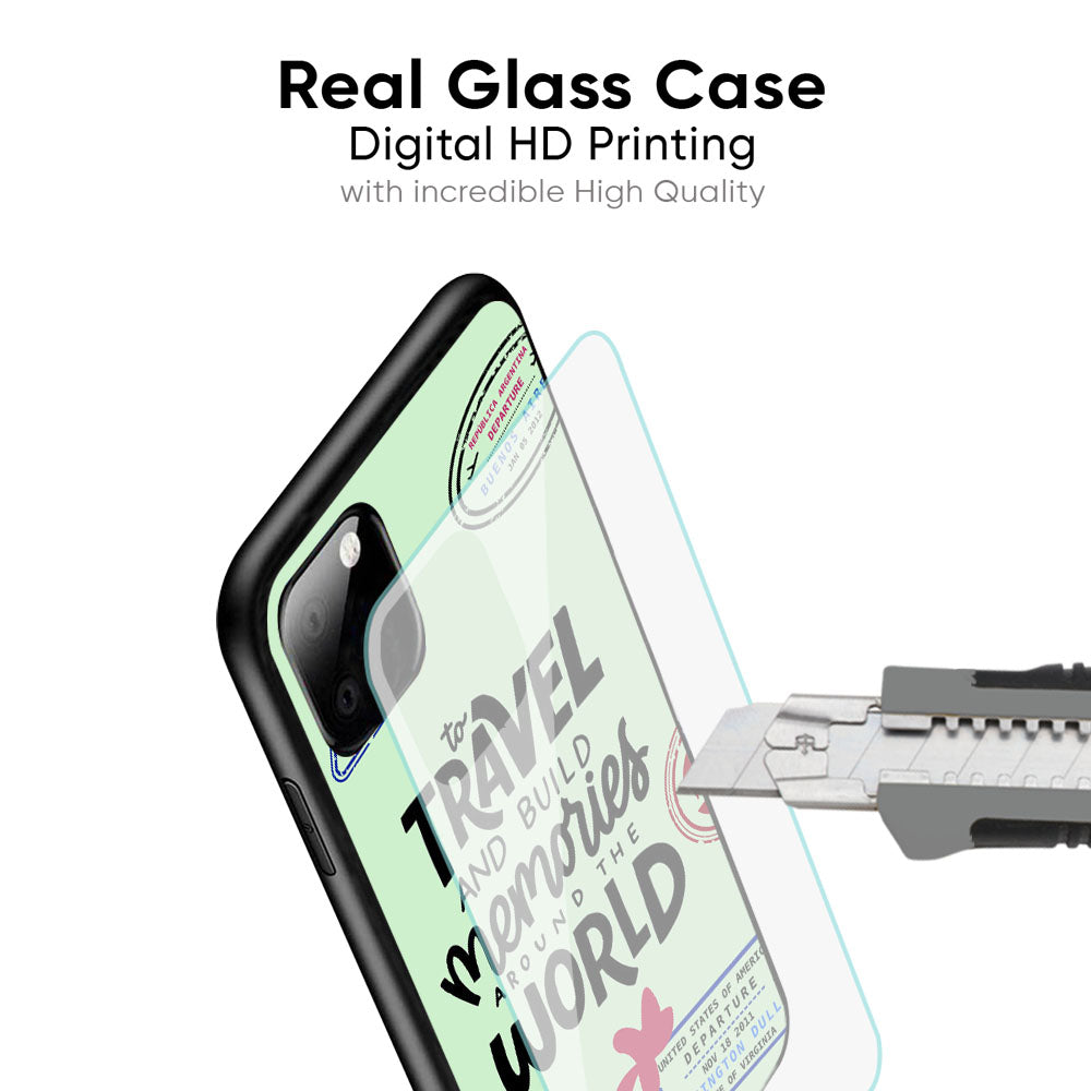 Travel Stamps Glass Case for Realme 7 Pro