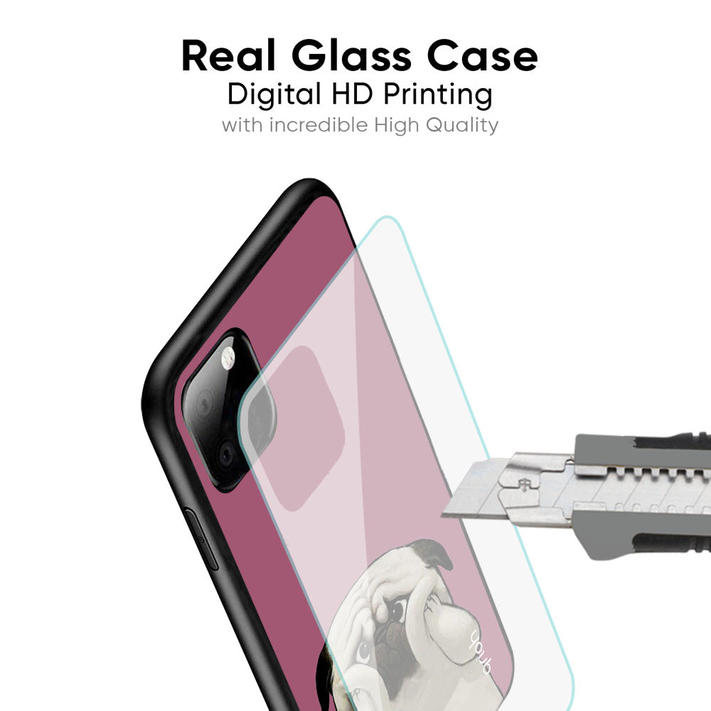 Funny Pug Face Glass Case For Samsung Galaxy A71