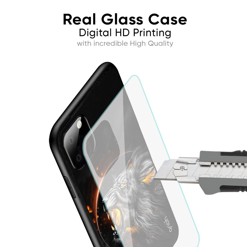 Aggressive Lion Glass Case for iPhone X