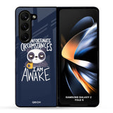 Struggling Panda Glass Case for Samsung Galaxy Z Fold5 5G