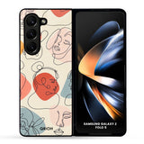 Abstract Faces Glass Case for Samsung Galaxy Z Fold5 5G