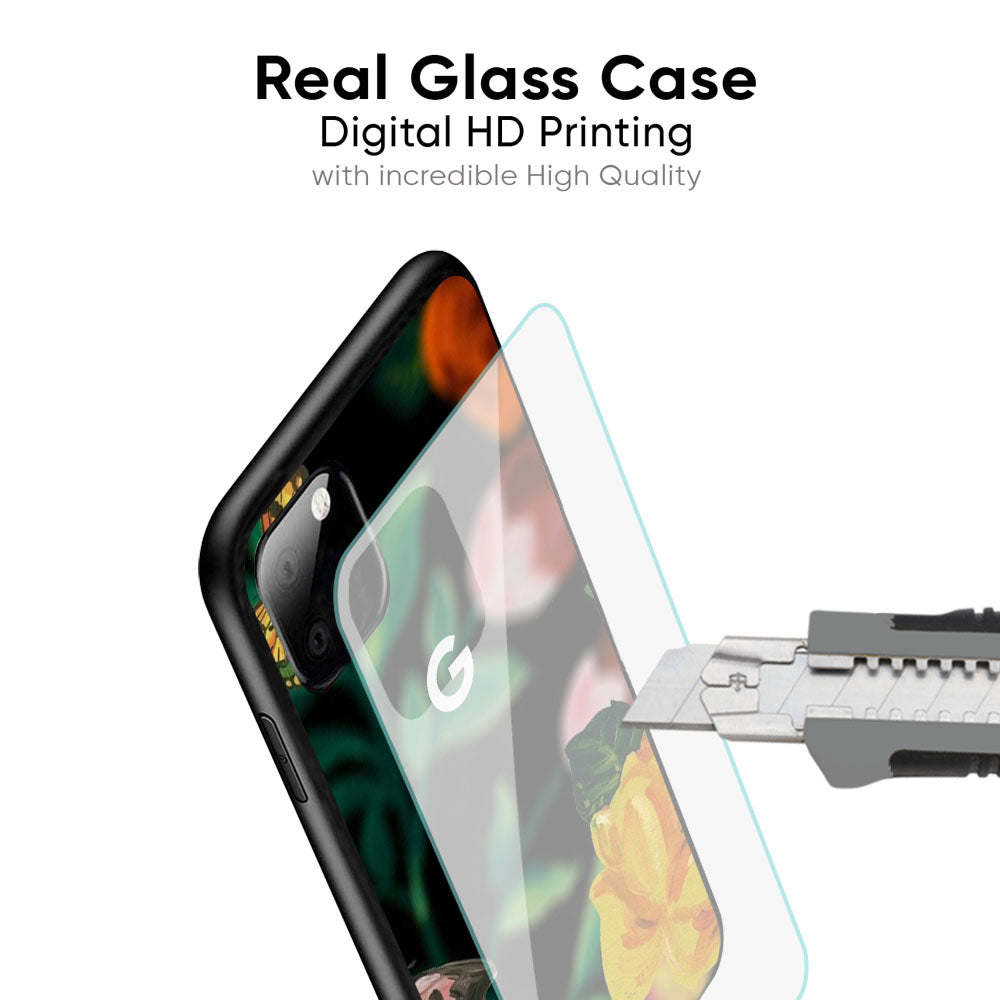 Flowers & Butterfly Glass Case for Google Pixel 6a