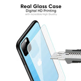 Wavy Blue Pattern Glass Case for iPhone SE 2022