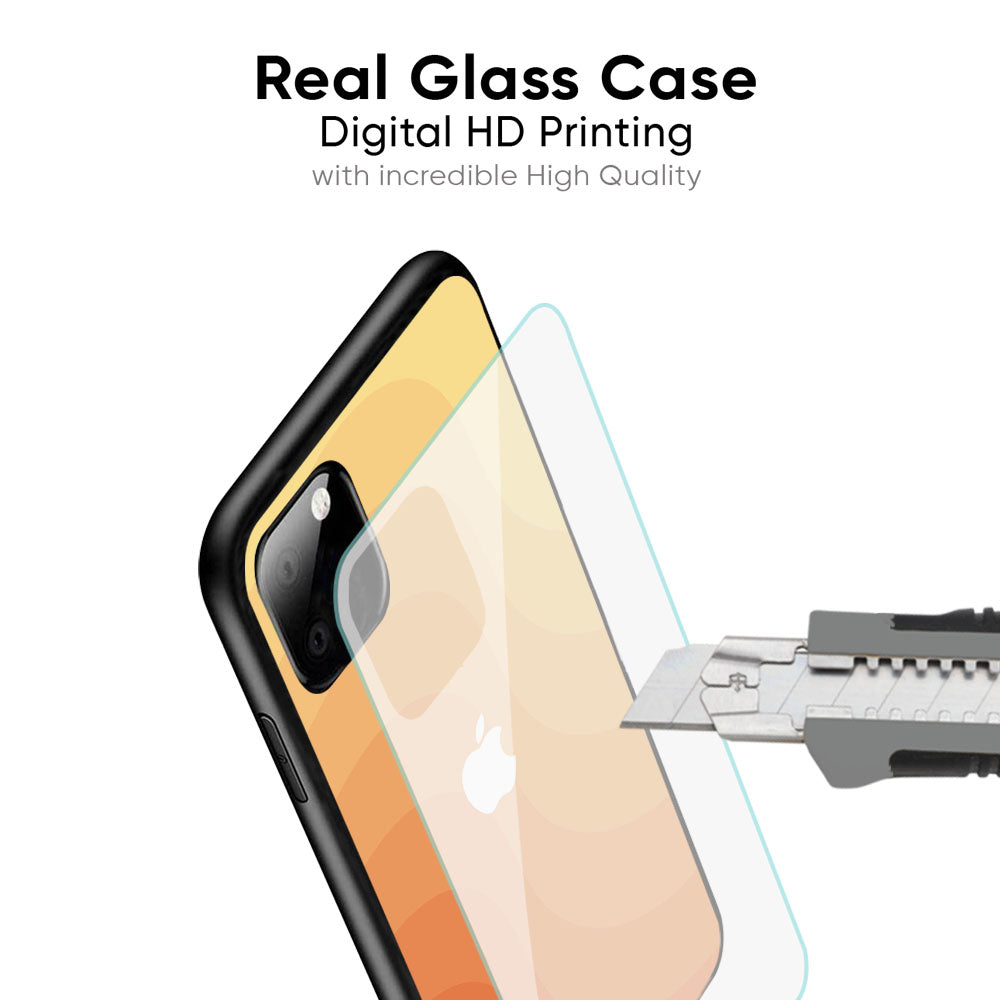 Orange Curve Pattern Glass Case for iPhone XS Max