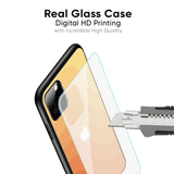 Orange Curve Pattern Glass Case for iPhone 15
