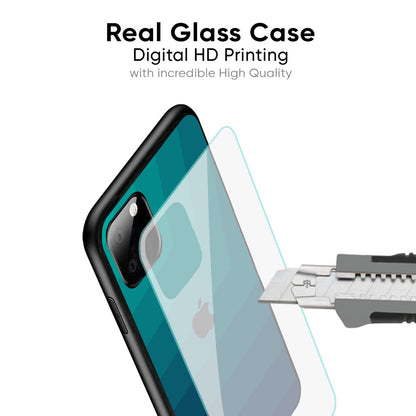 Green Triangle Pattern Glass Case for iPhone XS Max