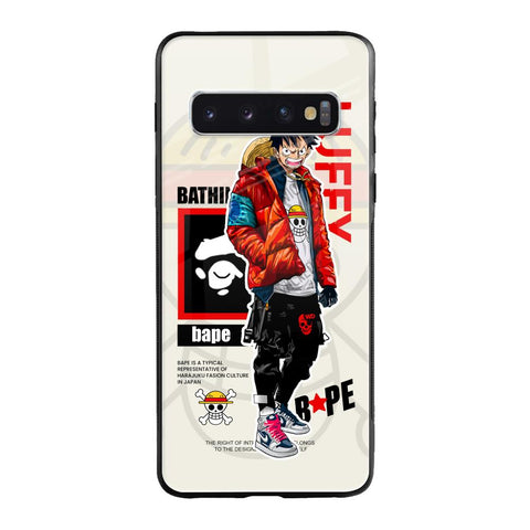 Bape Luffy Samsung Galaxy S10 Glass Back Cover Online