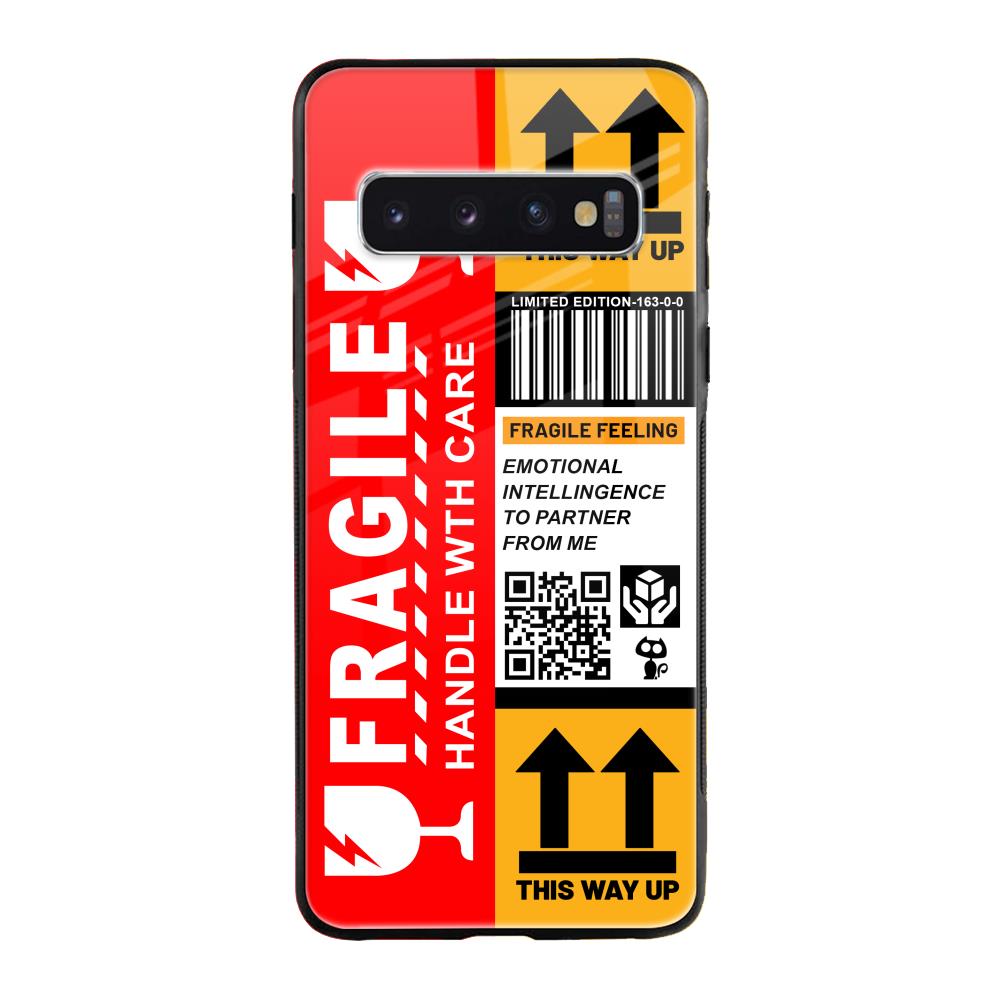 Handle With Care Samsung Galaxy S10 Glass Back Cover Online