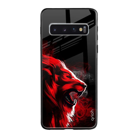 Red Angry Lion Samsung Galaxy S10 Glass Cases & Covers Online