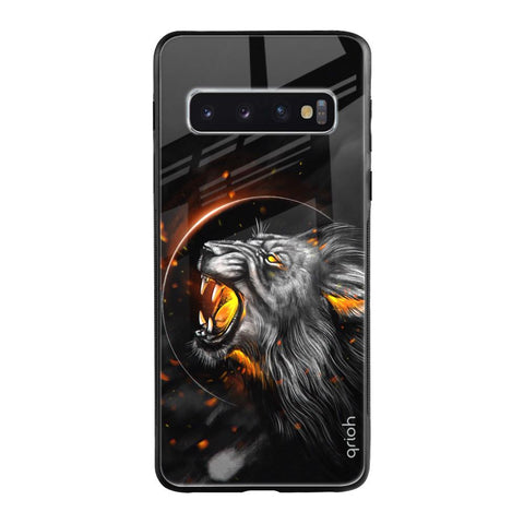 Aggressive Lion Samsung Galaxy S10 Glass Back Cover Online