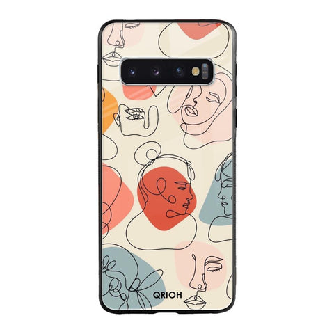 Abstract Faces Samsung Galaxy S10 Glass Cases & Covers Online