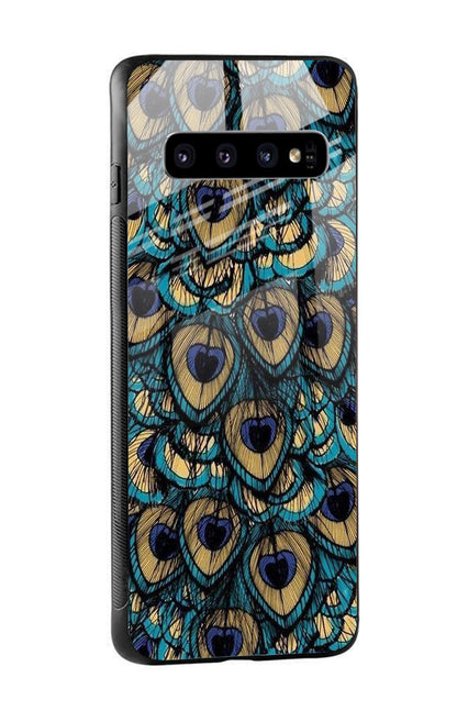 Peacock Feathers Glass case for Samsung Galaxy S10