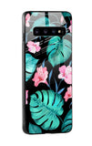 Tropical Leaves & Pink Flowers Glass case for Samsung Galaxy S10