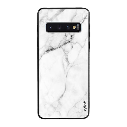 Modern White Marble Samsung Galaxy S10 Glass Cases & Covers Online