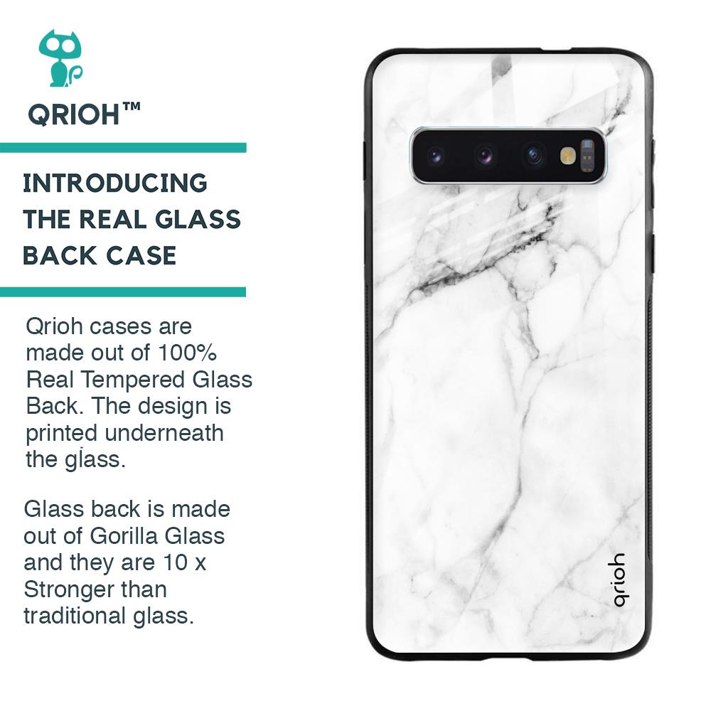 Modern White Marble Glass case for Samsung Galaxy S10
