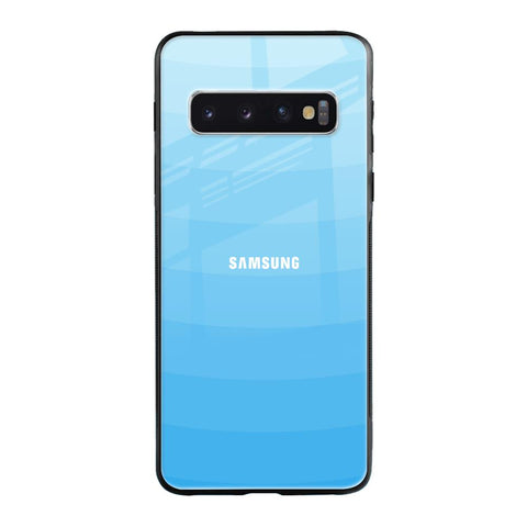 Wavy Blue Pattern Samsung Galaxy S10 Glass Back Cover Online