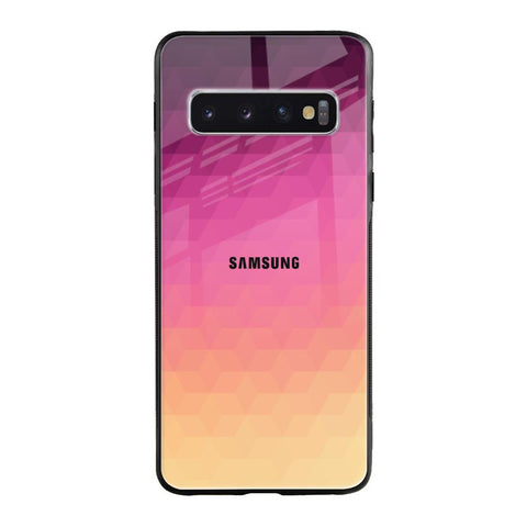 Geometric Pink Diamond Samsung Galaxy S10 Glass Back Cover Online