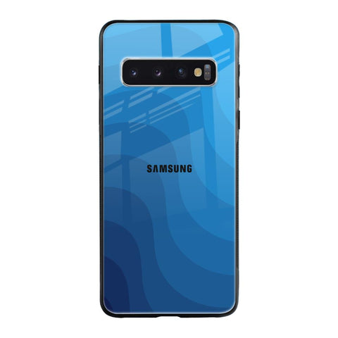 Blue Wave Abstract Samsung Galaxy S10 Glass Back Cover Online