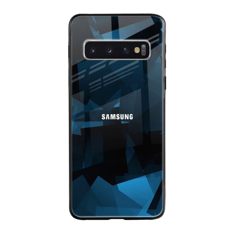 Polygonal Blue Box Samsung Galaxy S10 Glass Back Cover Online
