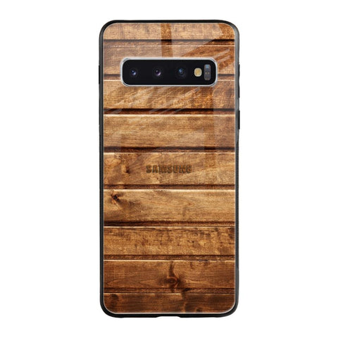 Wooden Planks Samsung Galaxy S10 Glass Back Cover Online