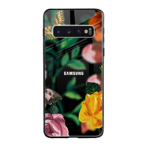 Flowers & Butterfly Samsung Galaxy S10 Glass Back Cover Online