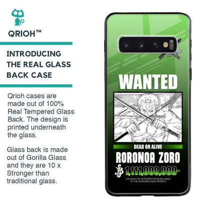 Zoro Wanted Glass Case for Samsung Galaxy S10