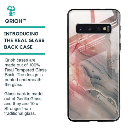 Pink And Grey Marble Glass Case For Samsung Galaxy S10