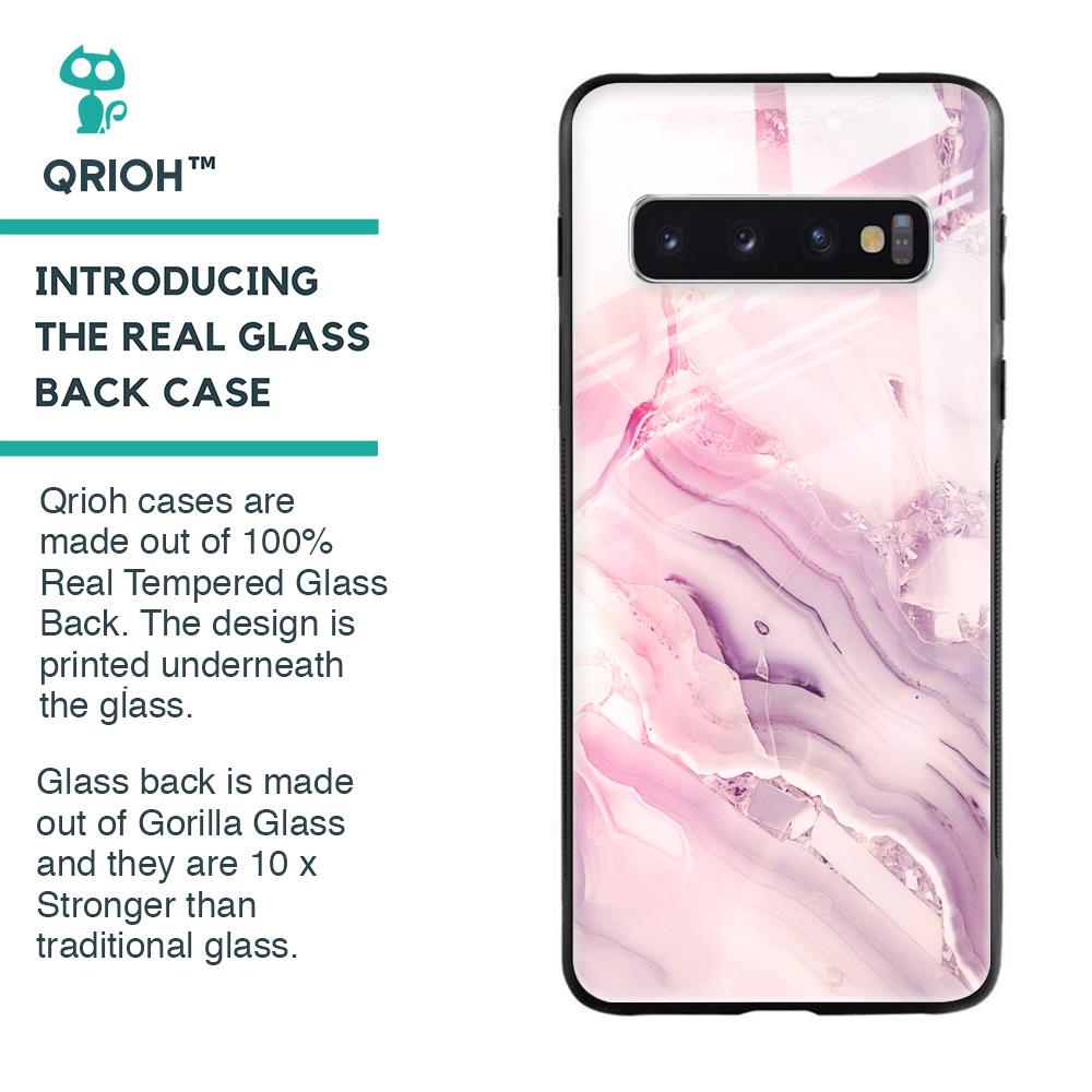 Diamond Pink Gradient Glass Case For Samsung Galaxy S10